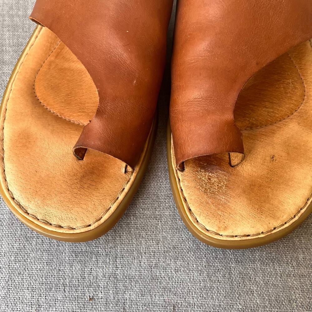 BORN Inti Sandals Womens Size 10M Brown Tan Leather Boho Hippie Slip On Comfort - Picture 6 of 8